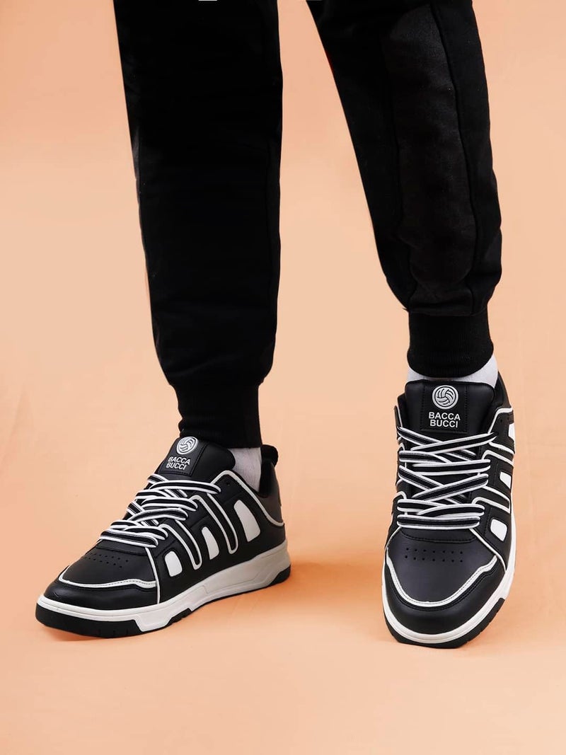 Bacca Bucci Mens Metrolites: Urban Pulse Edition, The Epitome of Comfort Meets Street-Style Elegance Sneaker Black, 6 UK - Image 4