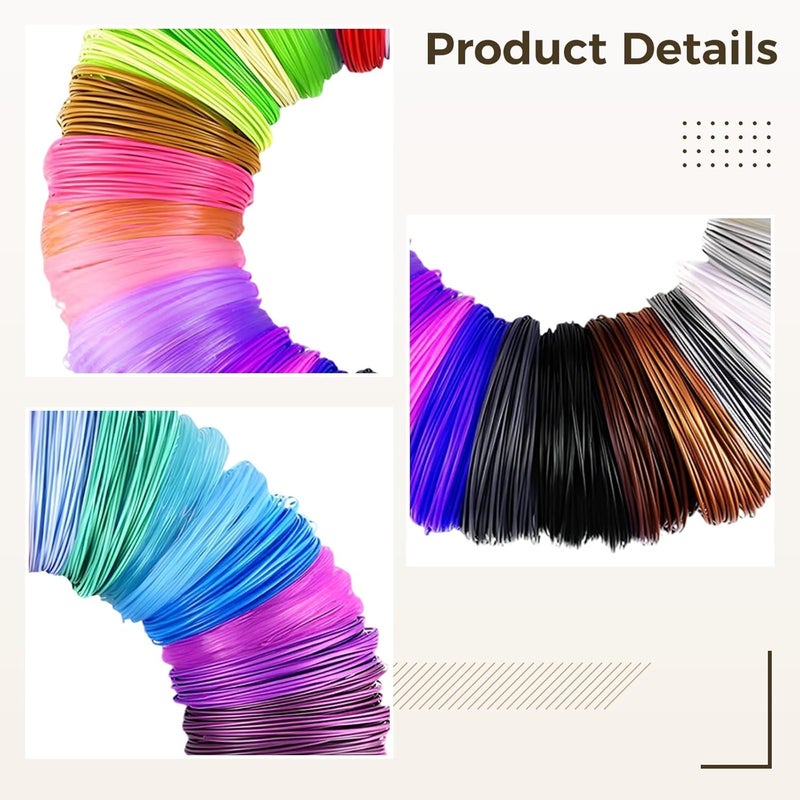 1.75Mm Printing Pen Filament, 30 Colors X 3 M Low-Temp Pcl Refills, Arts & Crafts, Vibrant Colors, Compatible with Pens - Image 3