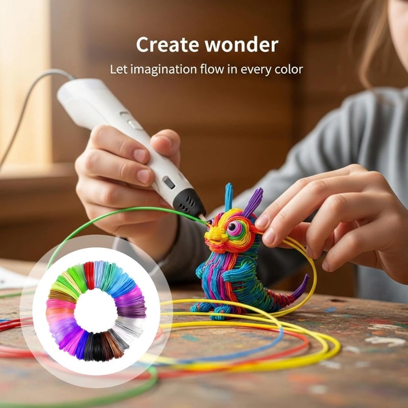 1.75Mm Printing Pen Filament, 30 Colors X 3 M Low-Temp Pcl Refills, Arts & Crafts, Vibrant Colors, Compatible with Pens - Image 4