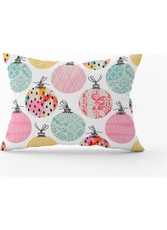 Cango Home White Multicolored New Year Themed Digital Printed Throw Pillow Case - CGH299-3550 Double Sided Printed 