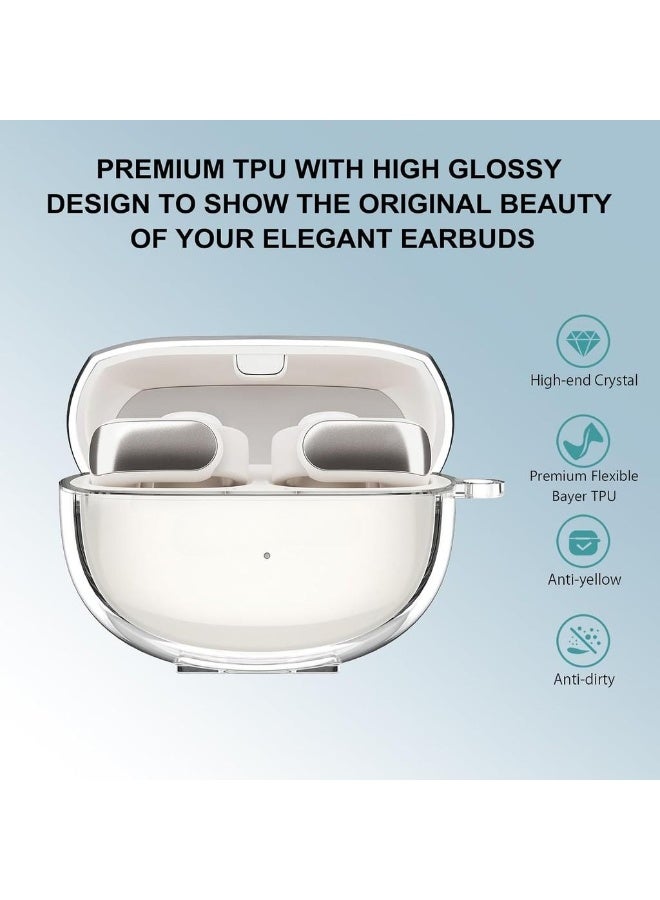 Transparent Case for Bose Ultra Open Earbuds 2024, Soft Cover with Carabiner Cleaning Kit  - Image 2