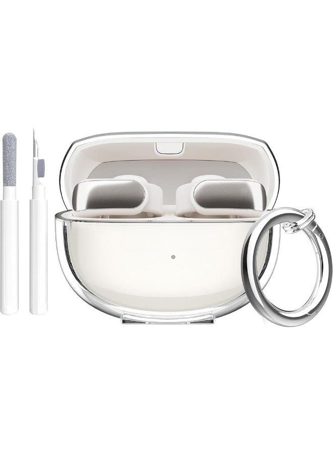 Transparent Case for Bose Ultra Open Earbuds 2024, Soft Cover with Carabiner Cleaning Kit  - Image 1