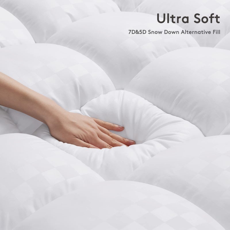 SameBed Mattress Topper Full,Extra Thick Mattress Pad Cover for Back Pain,Cooling Mattress Protector with 8-21 Inch Deep Pocket,Overfilled Down Alternative Filling - Image 5