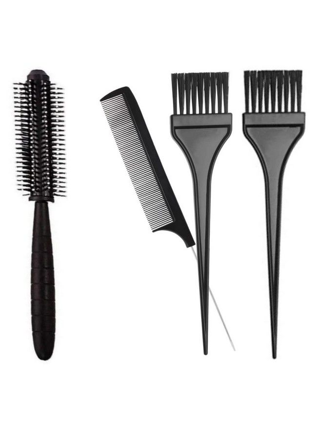 Maple مجموعة احترافية للاستخدام المنزلي مكونة من فرشاة صبغ بلاستيكية ومشط ذيل وشعر دائري أحمر خدود لصالون تلوين الشعر ومجموعة حناء للرجال والنساء عبوة من 4 قطع - Image 2