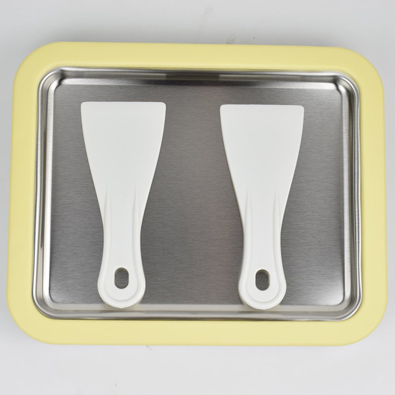 New Home Yogurt Maker Mini Summer Ice Cream Machine for Kids Yellow large stainless steel plate-size 26*21 * 3.2cm 