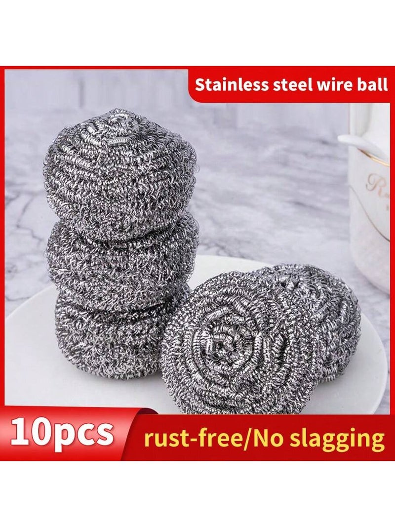 Steel Wool Scouring Pads 10-Pack Heavy Duty Kitchen Cleaning