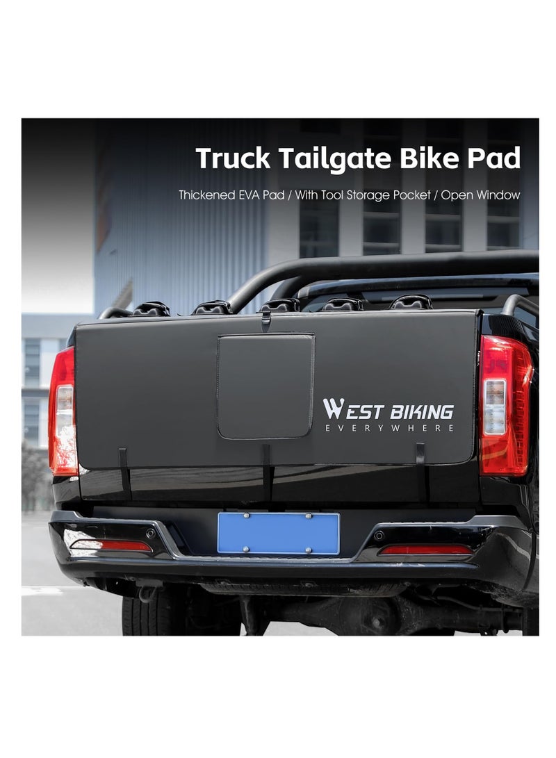 SYOSI Bike Pads for Pickup Truck, Tailgate with Secure Bike Frame Straps, Tailgate Protection Pad for Bike and Truck, Tailgate Protection Cover for Mountain Bike on Most Full-Size Trucks  - Image 1