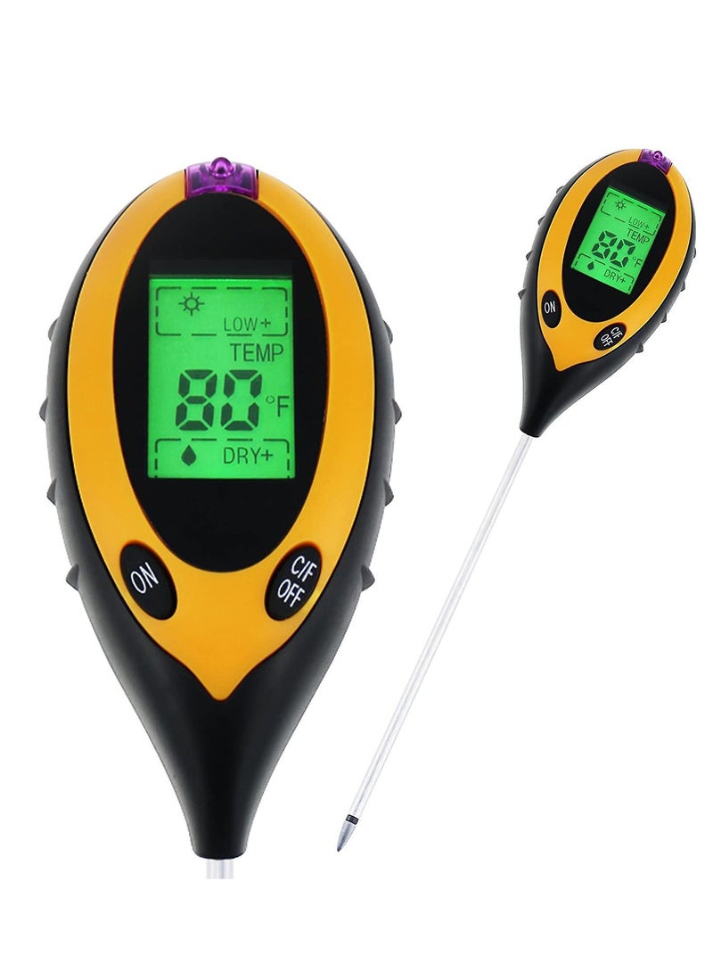 4-In-1 Soil Nutrient Content Detector High Precision Instrument for Plants Soil Survey, Measuring Light, Temperature, Humidity, and pH - Image 1