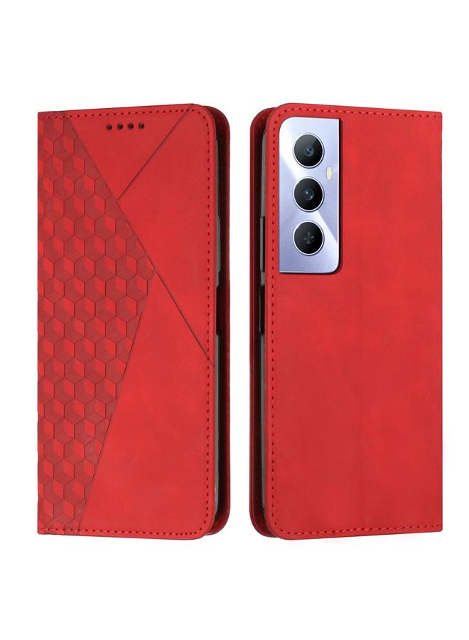 اس-توب جراب لهاتف Realme C65 4G جراب هاتف من الجلد المغناطيسي بتصميم ماسي - Image 1