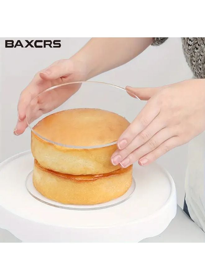 10 Inch Round Clear Cake Sheet Durable Plastic Baking Mold for Christmas Thanksgiving Weddings - Image 2