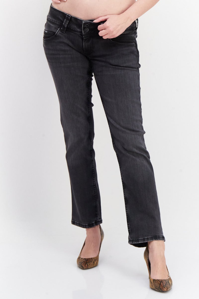 Pepe Jeans Women Skinny Fit Dark Washed Stretchable Denim Jeans, Black - Image 1
