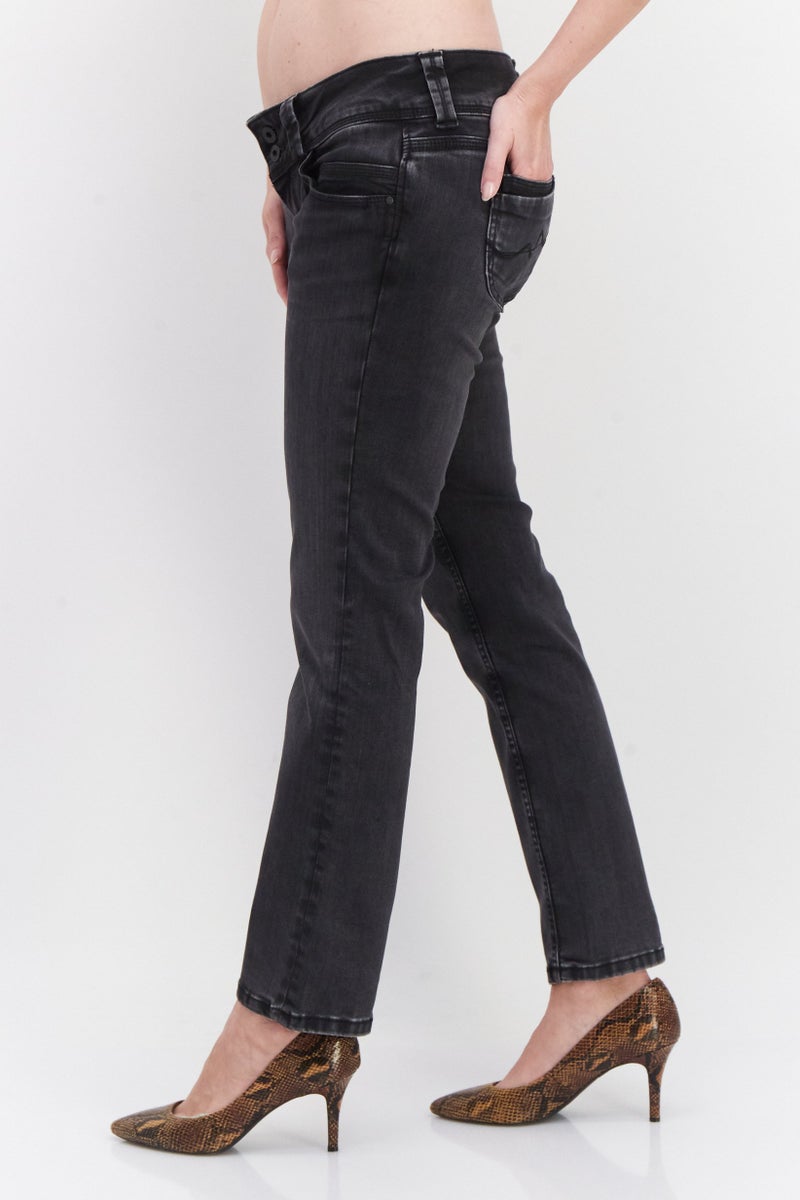 Pepe Jeans Women Skinny Fit Dark Washed Stretchable Denim Jeans, Black - Image 3