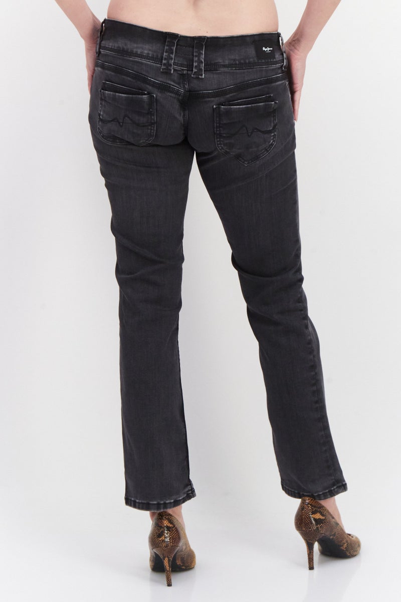 Pepe Jeans Women Skinny Fit Dark Washed Stretchable Denim Jeans, Black - Image 4