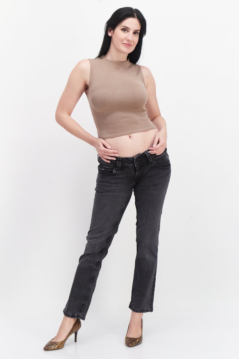 Pepe Jeans Women Skinny Fit Dark Washed Stretchable Denim Jeans, Black - Image 2