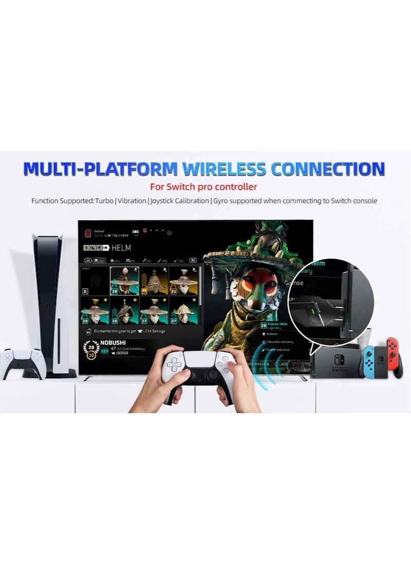 Generic - Wireless Controller Adapter for PS5/ P4/ PS3, Windowns, Switch Platform, Compatible witch PS5/ P4, Switch Bluetooth Wireless Controller Plug and Play - Image 1