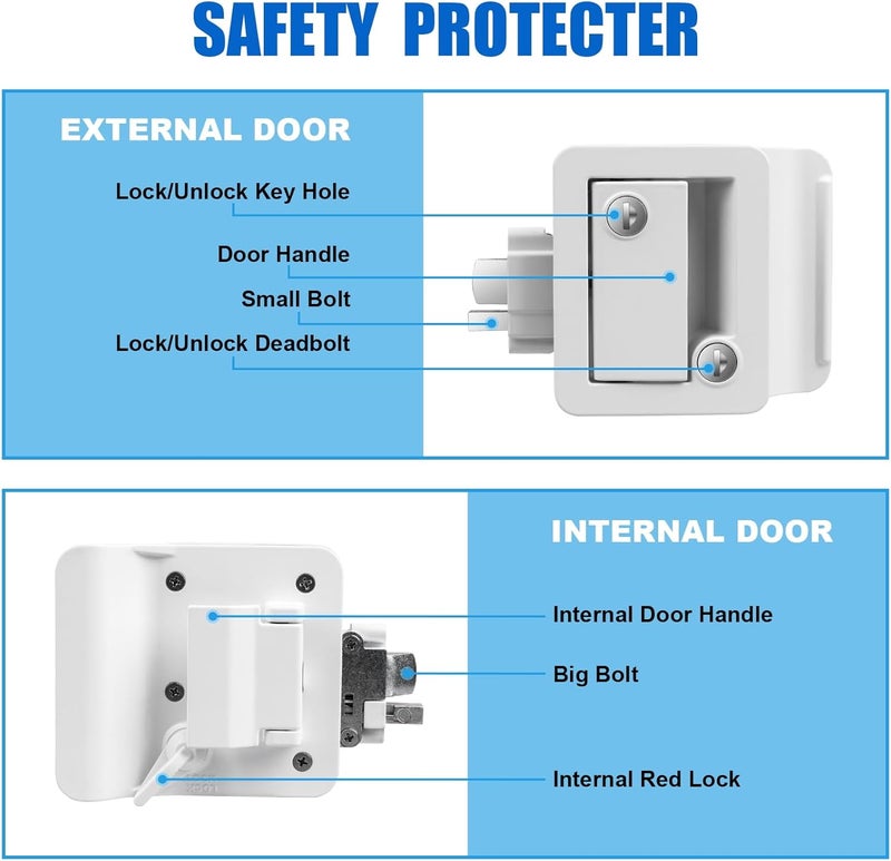 Esakoya RV Door Lock with Paddle Deadbolt - Image 2
