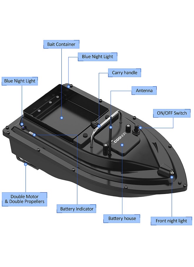 Generic GPS Fishing Bait Boat with Large Bait Container Automatic Bait Boat with 400-500M Remote Range  - Image 2