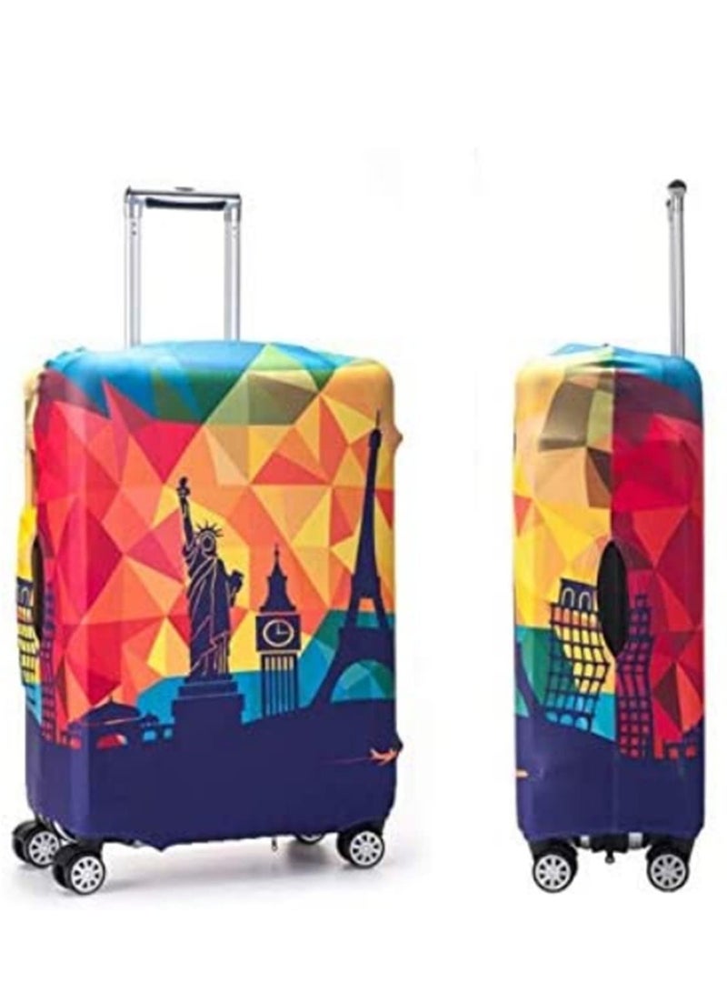 Thick Elastic World Map Luggage Protective Cover Zipper Suitcase For 22-24 Inch Bag Trolley Travel Accessories Durable Stretchable Universal Fit - Image 3