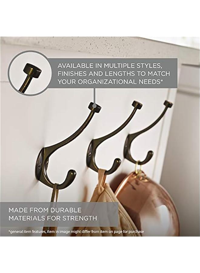 Arabest Heavy Duty (1-Pack) Coat and Hat Wall Hooks Double Hooks for Mounted Hanging Matte Nickel Wall Mount Hanger Backpack, Purse, Bag, Towel Organization Decorative Wall Hooks B59303G-SN-C - Image 4