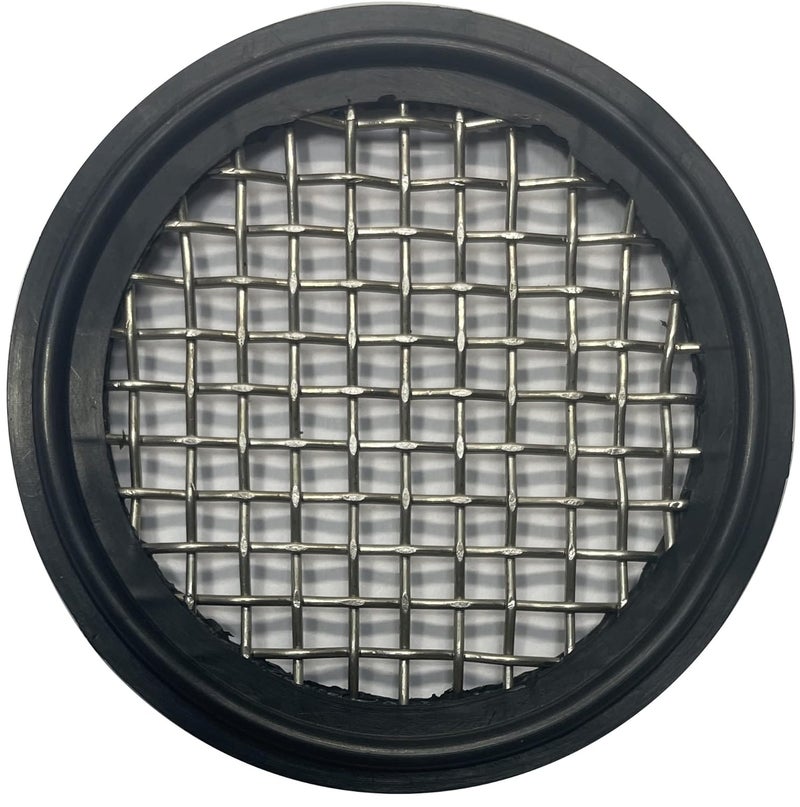 DR.COMPONENT 2" Sanitary Tri-Clamp Gaskets (Pack of 2), Bonded Type Screen (#6 Mesh/ 3360 μm) Gaskets, Black Viton - Image 1