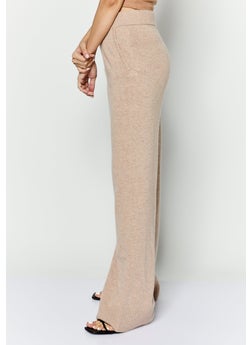 ESPRIT Women Regular Fit Knitted Straight Leg Pants, Tan  - Image 2