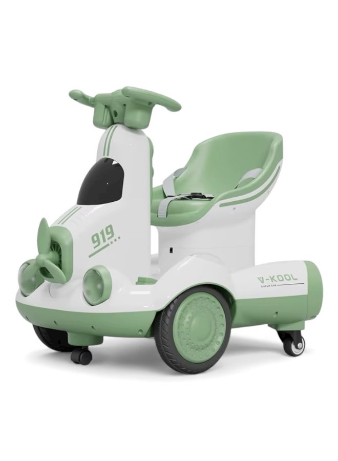 AL BADER Electric Kids Scooter 360° Degree Rotating With Remote Control, scooter With Airplane Desgin For Kids With Comfortable Seat & Belt, scooter For Children, Ride Toys With Lights & Music - Image 1