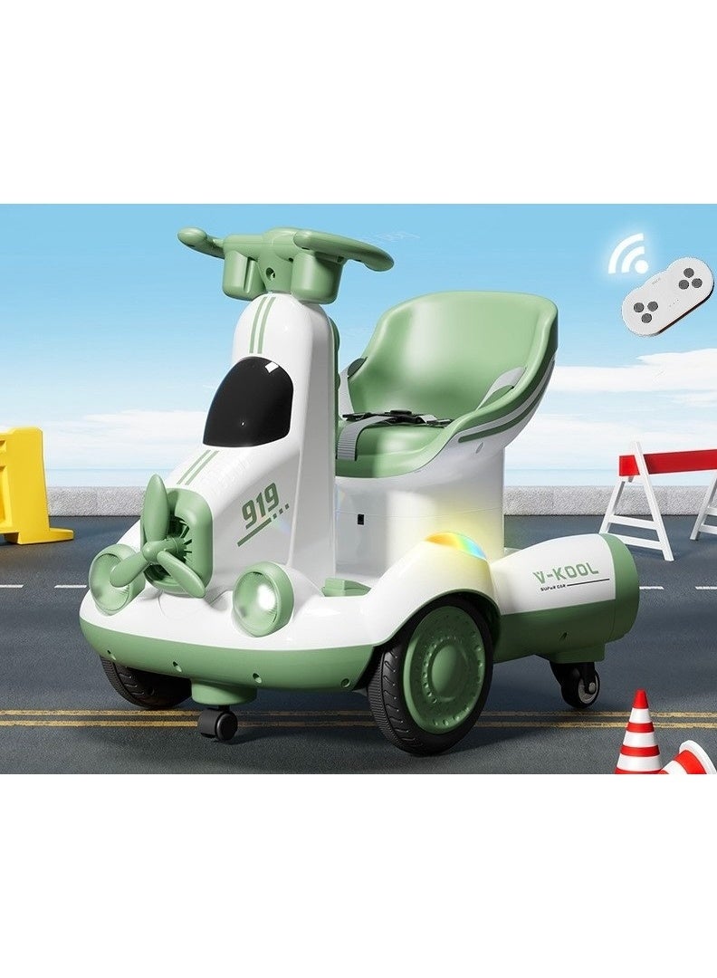 AL BADER Electric Kids Scooter 360° Degree Rotating With Remote Control, scooter With Airplane Desgin For Kids With Comfortable Seat & Belt, scooter For Children, Ride Toys With Lights & Music - Image 2