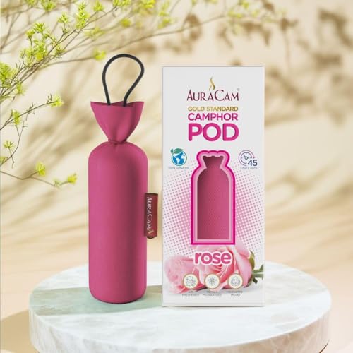 AuraCam Gold Standard Camphor Pod/Camphor Cone (Rose) - Set of 2 - Pod Air freshener For Room, Car, Bathroom, Office & Toilet | Long-Lasting Cone for Home - Image 5