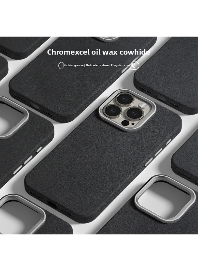 Generic - All-inclusive Fine Leather Case MagSafe Magnetic Application IPhone14pro Max Apple 15 Phone Case 13 Solid Color-Color:XYM Fine Texture Ginger-Applicable Model:15Pro (without Packaging) - Image 1