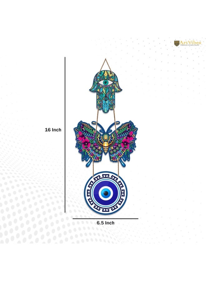 Artvibes Beautiful Butterfly Wooden Wall Hanging Luck Prosperity for Home Decor | Decoration Livingroom | Modern Artworks Items | Door Decorative Accents Hangings (WH_8503N) - Image 2