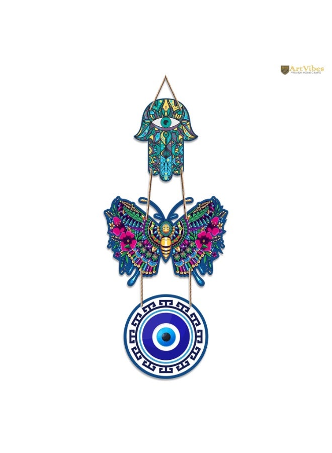 Artvibes Beautiful Butterfly Wooden Wall Hanging Luck Prosperity for Home Decor | Decoration Livingroom | Modern Artworks Items | Door Decorative Accents Hangings (WH_8503N) - Image 1