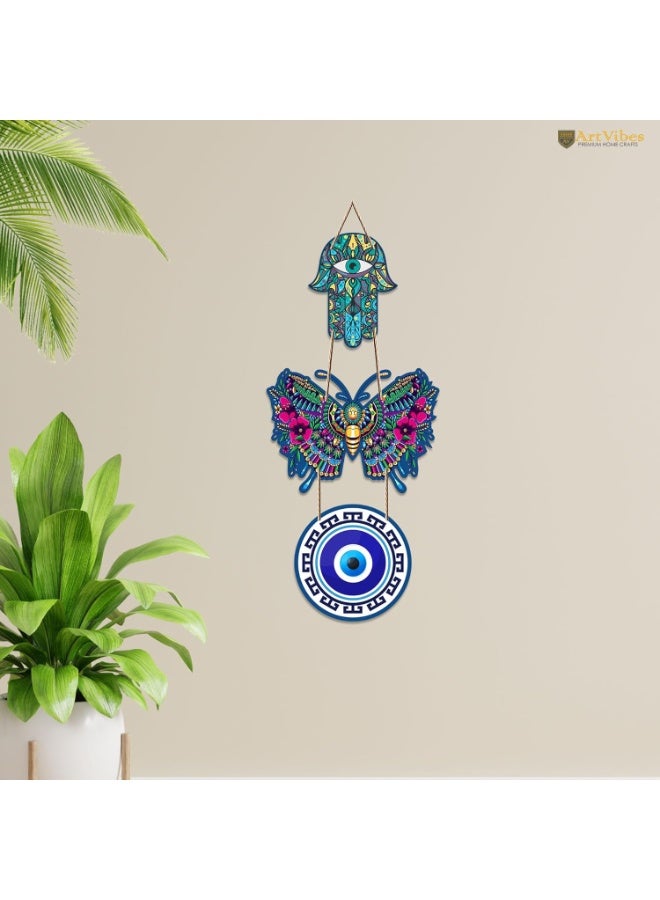 Artvibes Beautiful Butterfly Wooden Wall Hanging Luck Prosperity for Home Decor | Decoration Livingroom | Modern Artworks Items | Door Decorative Accents Hangings (WH_8503N) - Image 4
