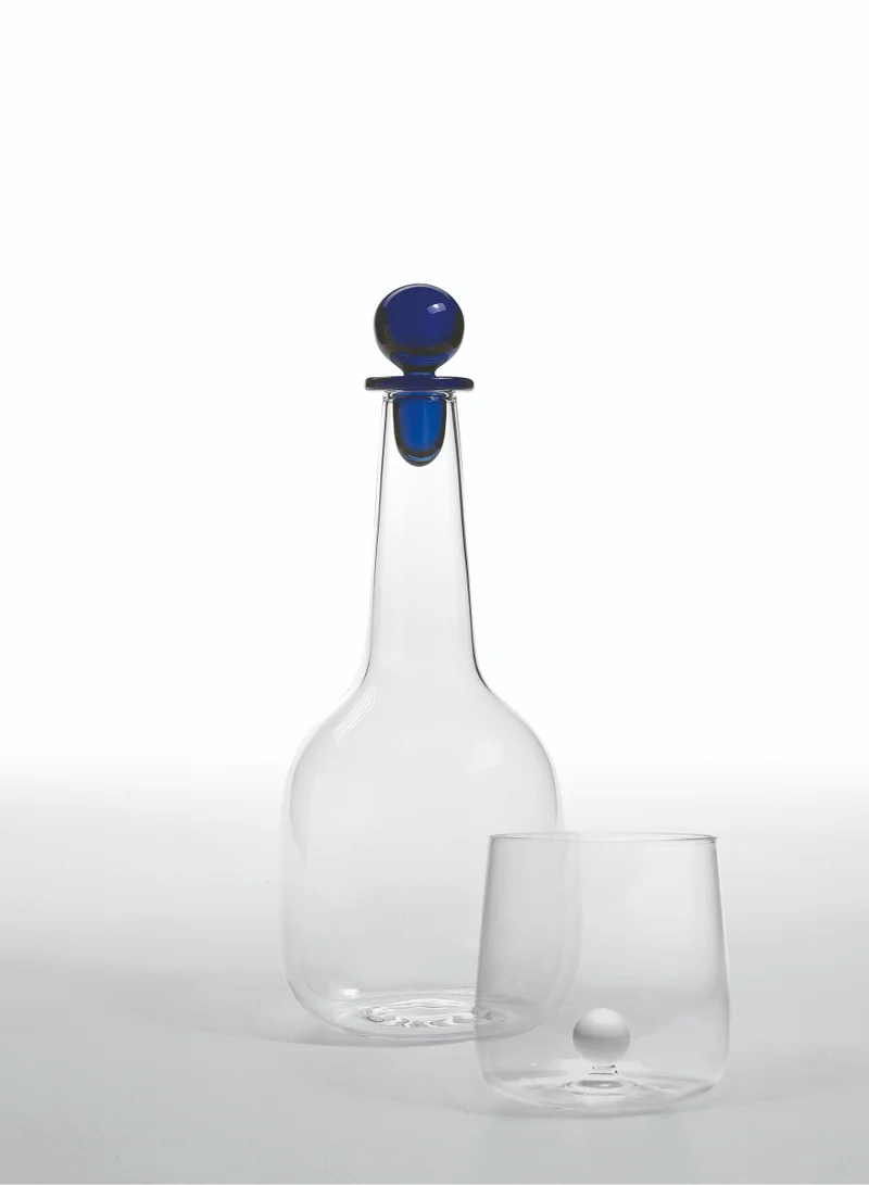 Zafferano Bilia Bottle Transparent, Cap Blue Ø.120x308mm. - CL.140