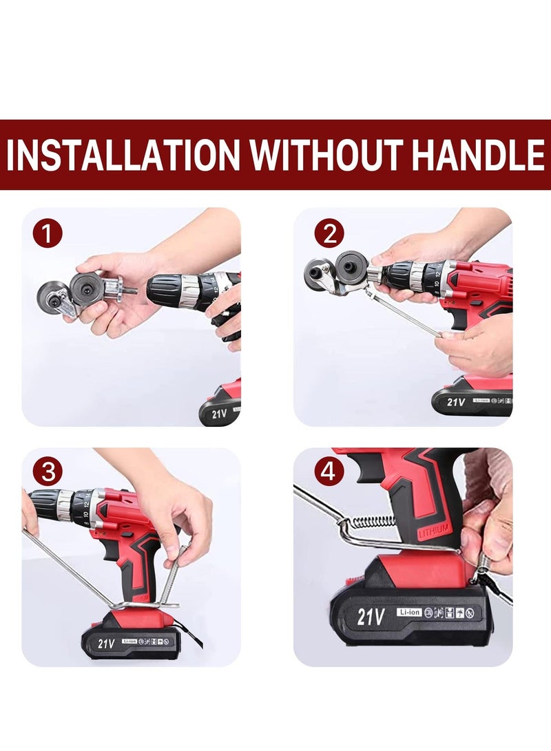 Electric Drill Plate Cutter, Universal Metal Nibbler Drill Attachment with Adapter, Portable DIY Metal Nibbler Drill Cutter Head Tool Set with Carry Case, Cutting Metal Plates Fast - Image 5