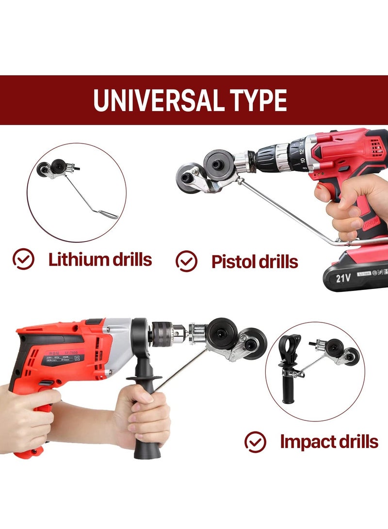 Electric Drill Plate Cutter, Universal Metal Nibbler Drill Attachment with Adapter, Portable DIY Metal Nibbler Drill Cutter Head Tool Set with Carry Case, Cutting Metal Plates Fast - Image 3