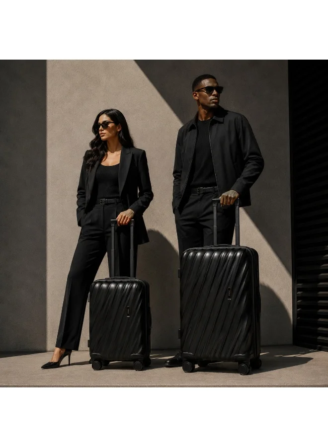 WAF Luggage Set 20 24 28 Inch WAF WAVE 3 Piece  ABS & Polycarbonate Hard Shell Suitcase with TSA Lock and 360 Spinner Wheels Silver