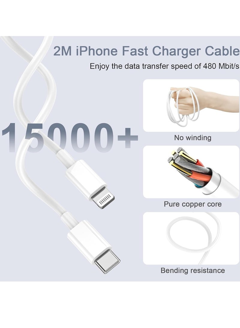 ELTRAZONE - iPhone USB-C Fast Charging Cable & Plug – 2-Pack 2M USB-C to Lightning Charger for iPhone 14 Pro Max/Plus, 13, 12, 11 - Image 1