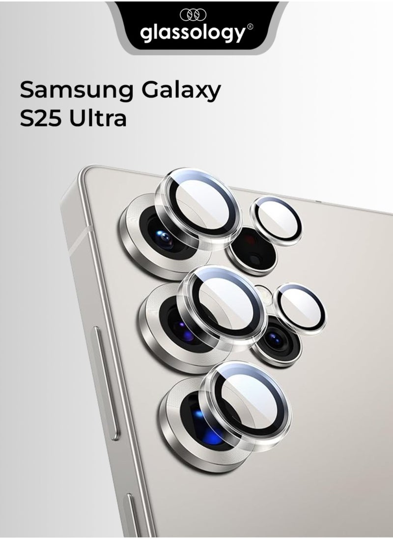 glassology Samsung Galaxy S25 Ultra Camera Lens Guard, Shatterproof, High Transparency, Case Friendly design, Premium Tempered Glass, Ensure durability and clarity. Grey  - Image 1