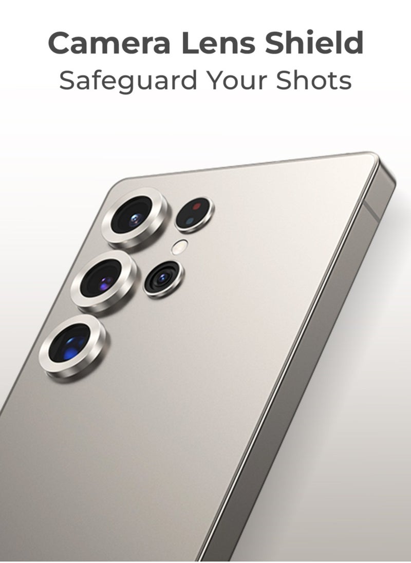 glassology Samsung Galaxy S25 Ultra Camera Lens Guard, Shatterproof, High Transparency, Case Friendly design, Premium Tempered Glass, Ensure durability and clarity. Grey  - Image 2