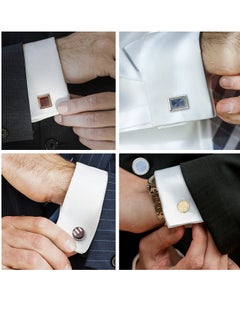 Generic Vintage Patch Copper Cufflinks, Gold-Plated Chrome-Plated Cufflinks For Men's Suits, Business Formal Shirts And Accessories  - Image 2