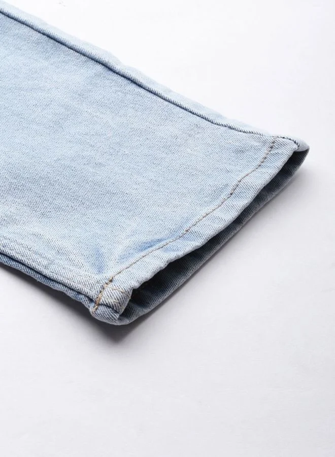 شركة المرآب الهندية Men Slim Straight Fit Solid Mid-Rise Stretchable Jeans