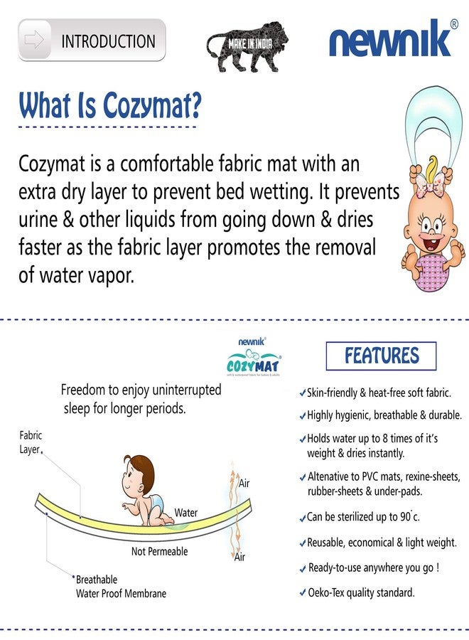 Cozymat Dry Sheet Quick Waterproof Breathable Bed Protector & Crib Sheet (Size: 70cm X 50cm) Plum, Small - Image 2