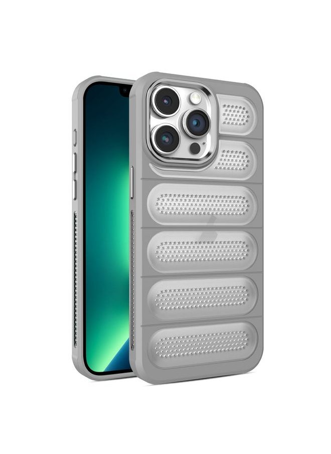 HuHa Case Cover For iPhone 13 Pro Cooling Armor Translucent Mesh Breathable Phone Case Grey 