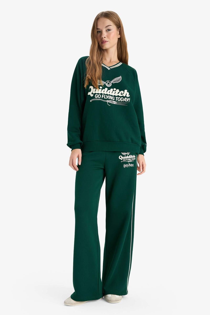 DeFacto Harry Potter Oversize Fit V-Neck Printed Thick Sweatshirt - Image 2
