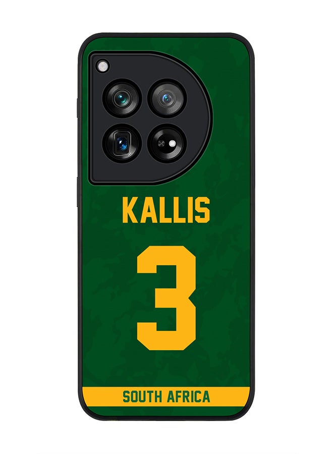 Stylizedd Rugged Black edge case for OnePlus 12R / OnePlus Ace 3 5G, Slim fit Flexible Anti Drop Thin Cover - Team South Africa Jacques Kallis, Jersey No 3 - Image 1