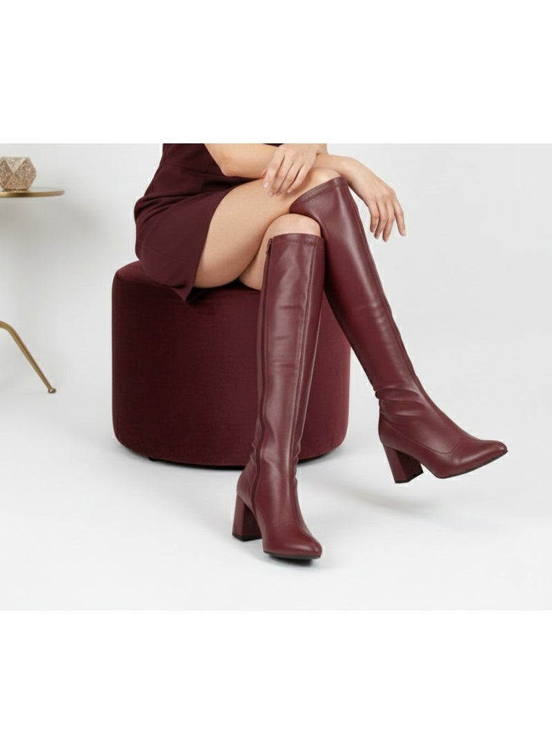 Vbranda Women’s knee-high boots with an elegant B-16 - Image 2