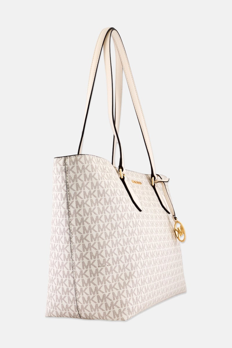 Michael Kors Women Monogram Logo Sheila Tote Bag, Cream - Image 3