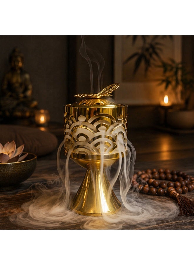 Luxurious gold hollowed-out Arabian-style incense burner Home indoor aromatherapy stove Living room bedroom atmosphere desktop ornaments holiday gifts XLE0308 - Image 5