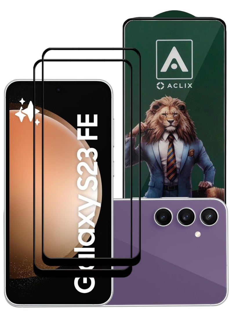 ACLIX 2 Pieces Antistatic ESD Dustproof Premium Quality High Definition Tempered Glass Screen Protector Designed For Samsung Galaxy S23 FE - Image 1