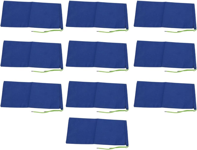 Pwshymi 10PCS Water Activated Flood Barriers, Heavy Duty 600D Polyester Sandless Flood Prevention Barrier for Garage Basement Doorways Dark,20x40cm,Blue - Image 1